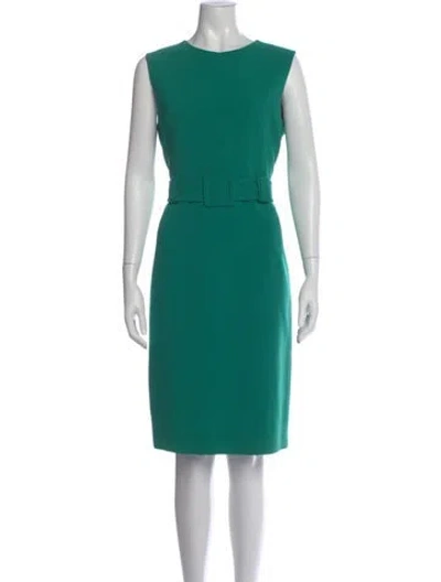 Pre-owned Judith & Charles Crew Neck Knee-length Dress In Green