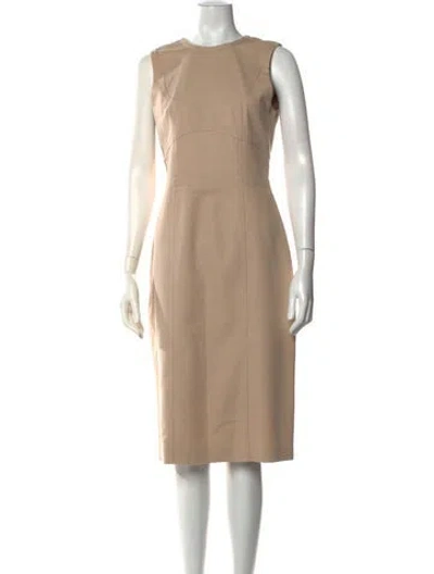 Pre-owned Judith & Charles Crew Neck Knee-length Dress In Neutrals