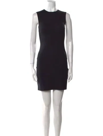 Pre-owned Judith & Charles Crew Neck Mini Dress In Black