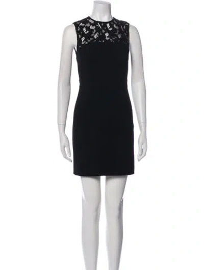 Pre-owned Judith & Charles Crew Neck Mini Dress In Black
