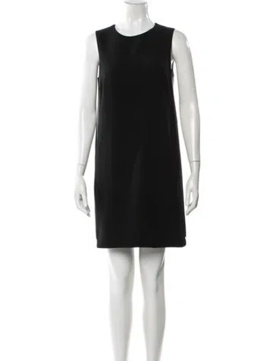 Pre-owned Judith & Charles Crew Neck Mini Dress In Black