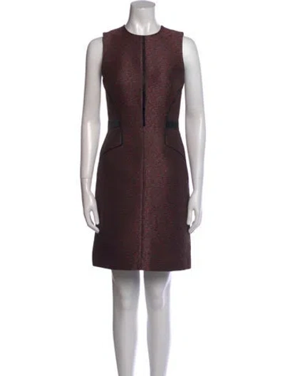 Pre-owned Judith & Charles Crew Neck Mini Dress In Brown