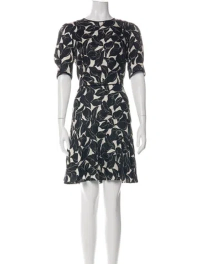 Pre-owned Judith & Charles Floral Print Knee-length Dress In Blue
