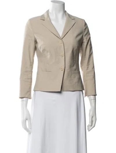 Pre-owned Judith & Charles Linen Blazer In Neutral