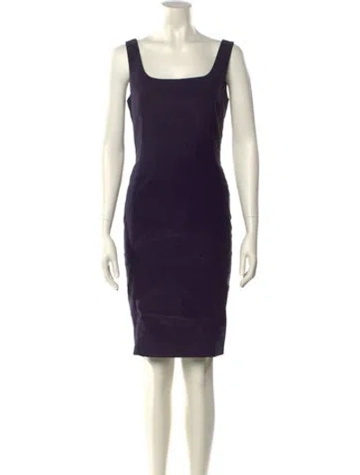 Pre-owned Judith & Charles Linen Knee-length Dress In Blue