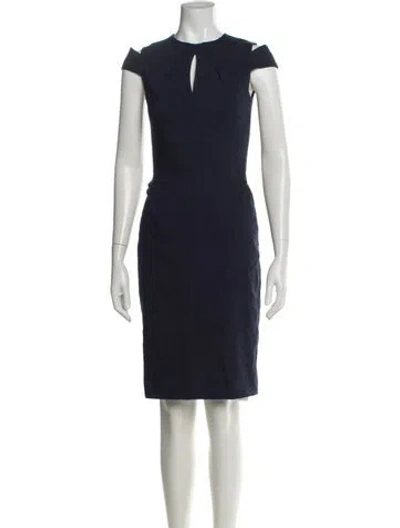 Pre-owned Judith & Charles Linen Knee-length Dress In Blue