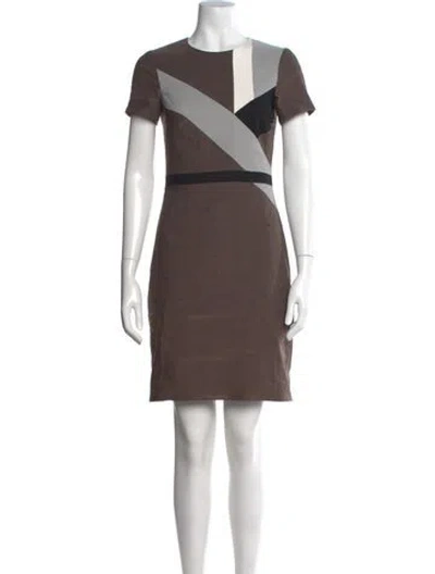 Pre-owned Judith & Charles Linen Knee-length Dress In Brown