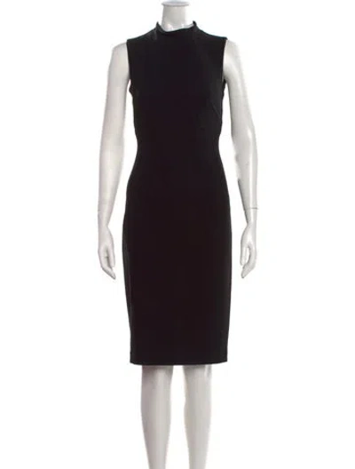 Pre-owned Judith & Charles Mock Neck Knee-length Dress In Black