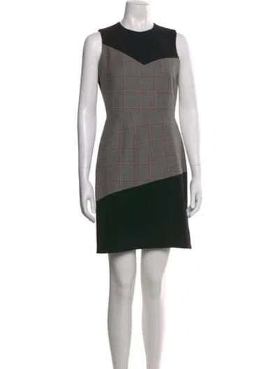 Pre-owned Judith & Charles Plaid Print Mini Dress In Gray