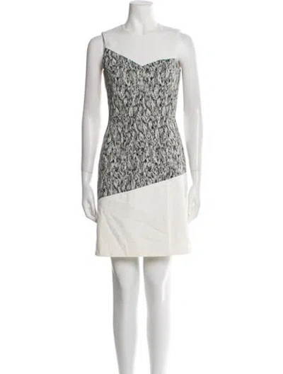 Pre-owned Judith & Charles Printed Mini Dress In White