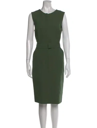 Pre-owned Judith & Charles Scoop Neck Midi Length Dress In Green