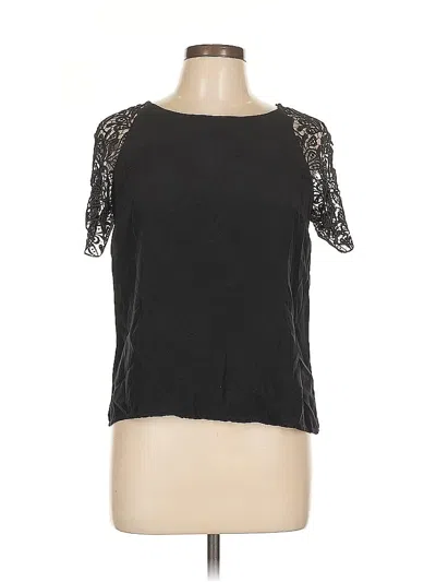 Pre-owned Judith & Charles Short Sleeve Top Black Sweetheart Neckline Tops