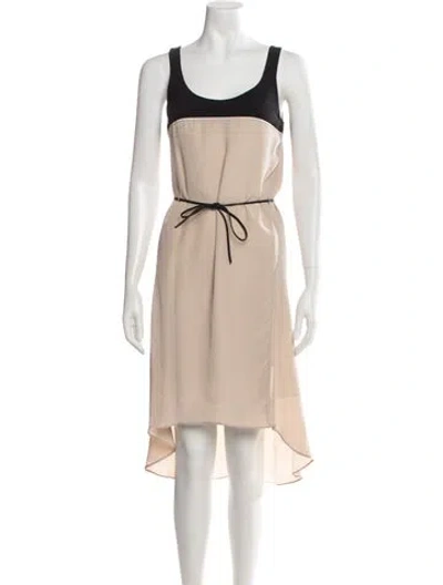 Pre-owned Judith & Charles Silk Midi Length Dress In Neutrals