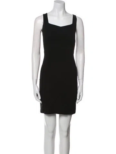Pre-owned Judith & Charles Square Neckline Mini Dress In Black