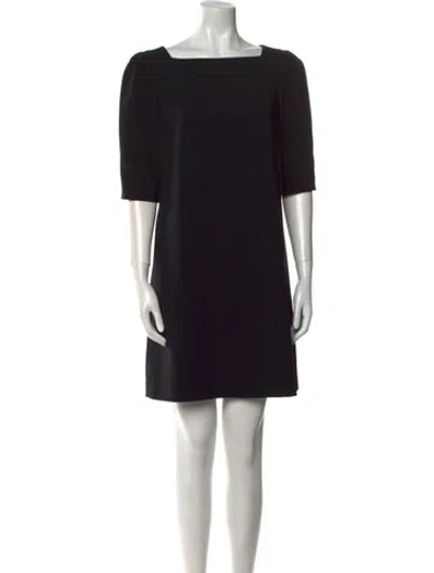 Pre-owned Judith & Charles Square Neckline Mini Dress In Black
