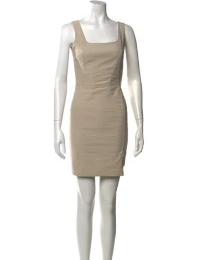 Pre-owned Judith & Charles Square Neckline Mini Dress In Neutral