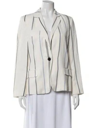 Pre-owned Judith & Charles Striped Blazer In Neutral