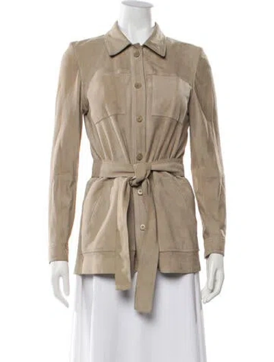 Pre-owned Judith & Charles Suede Utility Jacket In Neutral