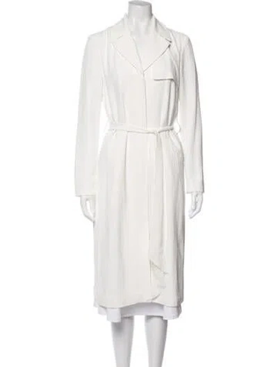 Pre-owned Judith & Charles Trench Coat In White