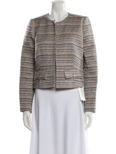 Pre-owned Judith & Charles Tweed Tweed Pattern Evening Jacket In Neutral