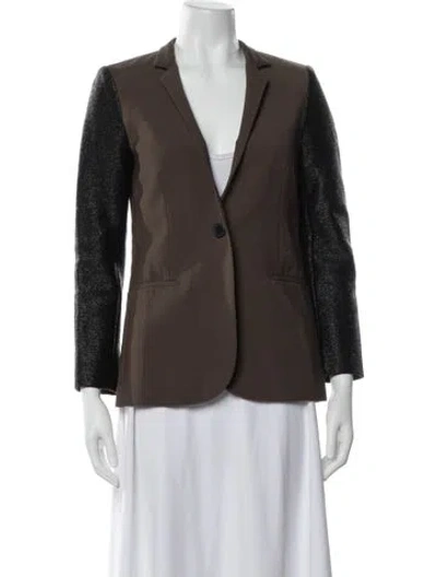 Pre-owned Judith & Charles Virgin Wool Blazer In Brown