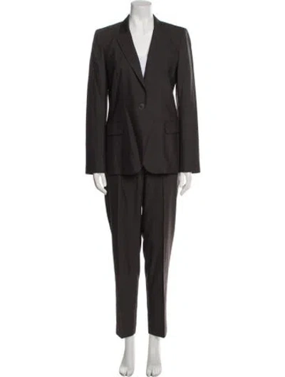 Pre-owned Judith & Charles Virgin Wool Pantsuit In Black