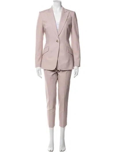 Pre-owned Judith & Charles Virgin Wool Pantsuit In Pink