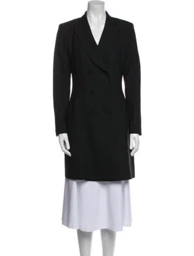 Pre-owned Judith & Charles Virgin Wool Peacoat In Black
