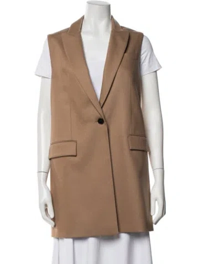 Pre-owned Judith & Charles Virgin Wool Vest In Brown