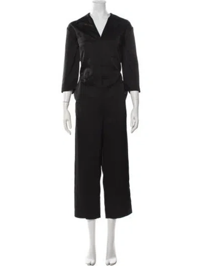 Pre-owned Judith & Charles V-neck Jumpsuit In Blue
