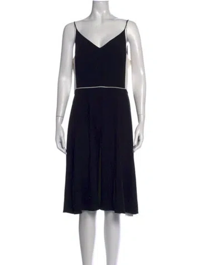 Pre-owned Judith & Charles V-neck Knee-length Dress In Black