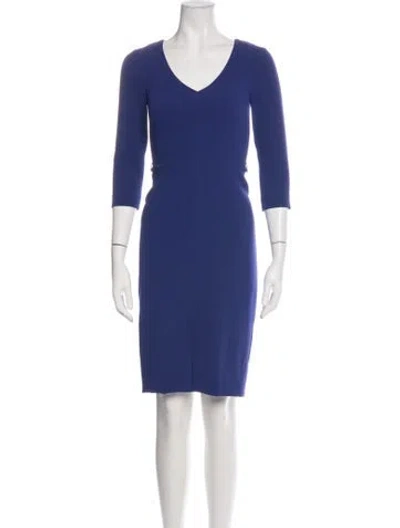 Pre-owned Judith & Charles V-neck Knee-length Dress In Purple