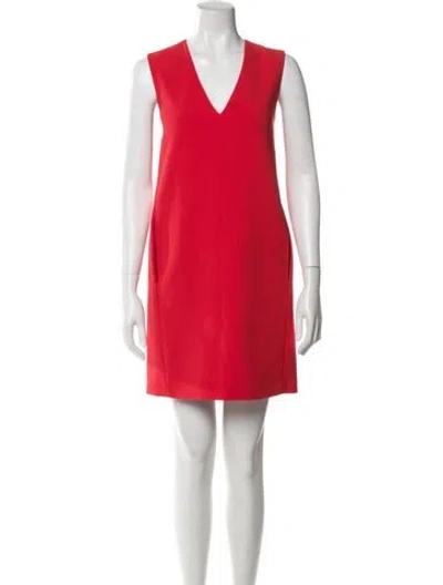 Pre-owned Judith & Charles V-neck Mini Dress W/ Tags In Red