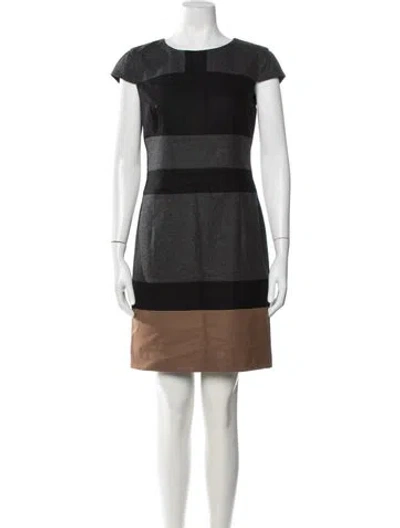 Pre-owned Judith & Charles Wool Knee-length Dress In Grey