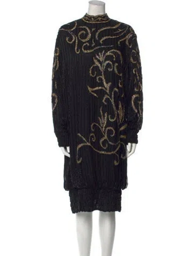 Pre-owned Judith Ann Creations Inc Silk Knee-length Dress In Black