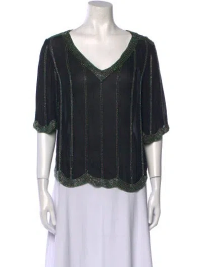 Pre-owned Judith Ann Creations Inc Vintage 1980's Blouse In Black