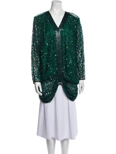 Pre-owned Judith Ann Creations Inc Vintage 1980's Tunic In Green