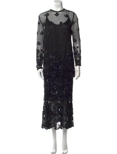 Pre-owned Judith Ann Creations Inc Vintage Long Dress In Black