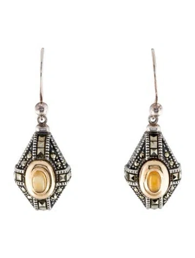 Pre-owned Judith Jack Citrine Drop Earrings In Multi