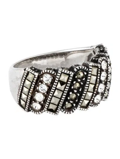 Pre-owned Judith Jack Crystal Cocktail Ring In Multicolor