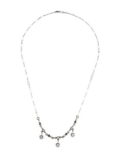 Pre-owned Judith Jack Cubic Zirconia Collar Necklace, 17" In Multi