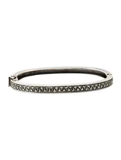 Pre-owned Judith Jack Marcasite Bangle Bracelet, 6.25" In Multi