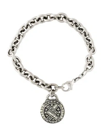 Pre-owned Judith Jack Marcasite Charm Link Bracelet, 6.75" In Multi