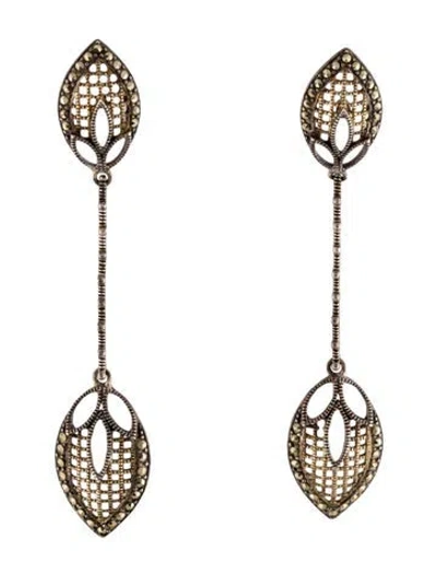 Pre-owned Judith Jack Marcasite Drop Earrings In Multi