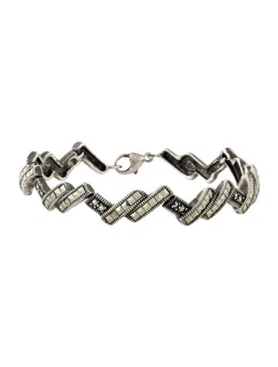 Pre-owned Judith Jack Marcasite Link Bracelet, 7" In Multi