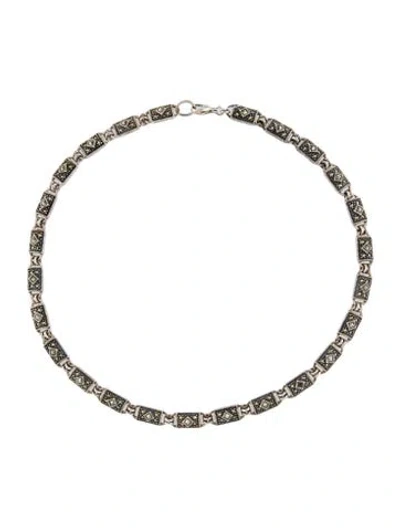 Pre-owned Judith Jack Marcasite Link Choker Necklace, 16.5" In Multi