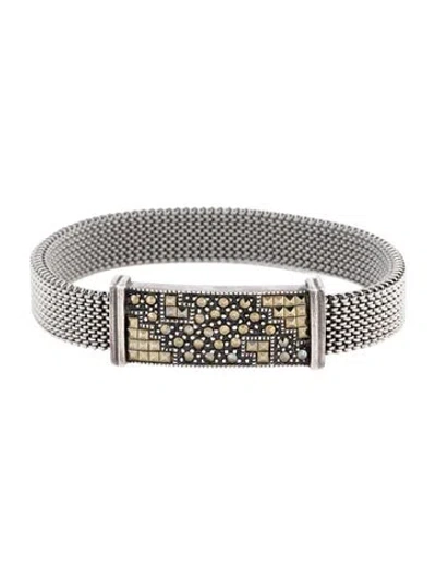 Pre-owned Judith Jack Marcasite Stretch Bangle Bracelet In Multicolor