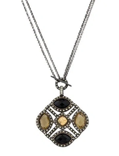 Pre-owned Judith Jack Stone Pendant Necklace, 37" In Multi