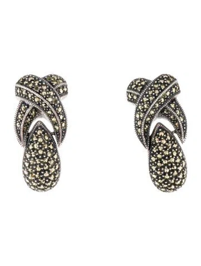 Pre-owned Judith Jack Two Tone Drop Earrings In Multi