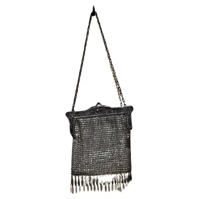Pre-owned Judith Leiber 1900s Antique Mesh Purse Evening Bag Victorian In Black